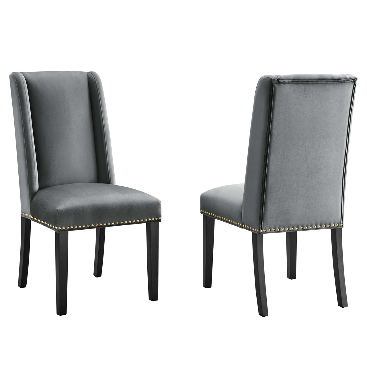 Bellare Velvet Dining Chair Set of 2, Gray
