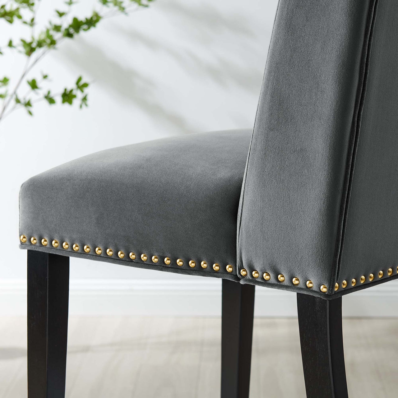 Bellare Velvet Dining Chair Set of 2, Gray