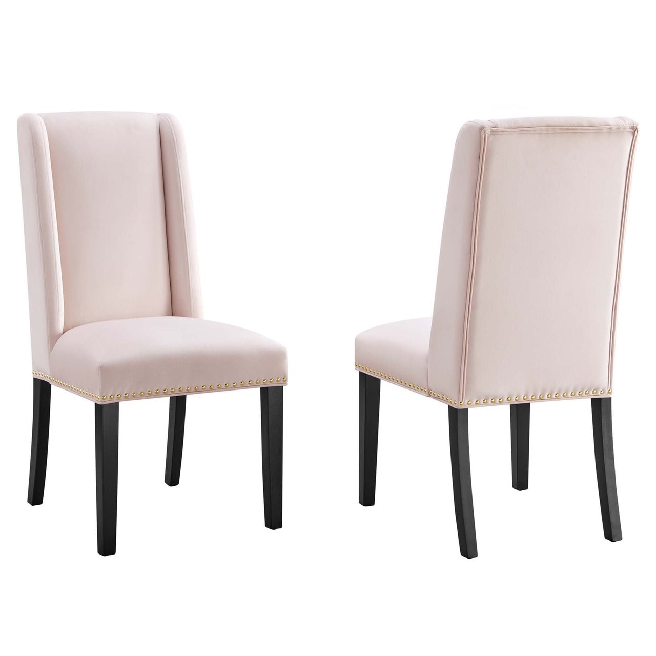 Bellare Velvet Dining Chair Set of 2, Pink