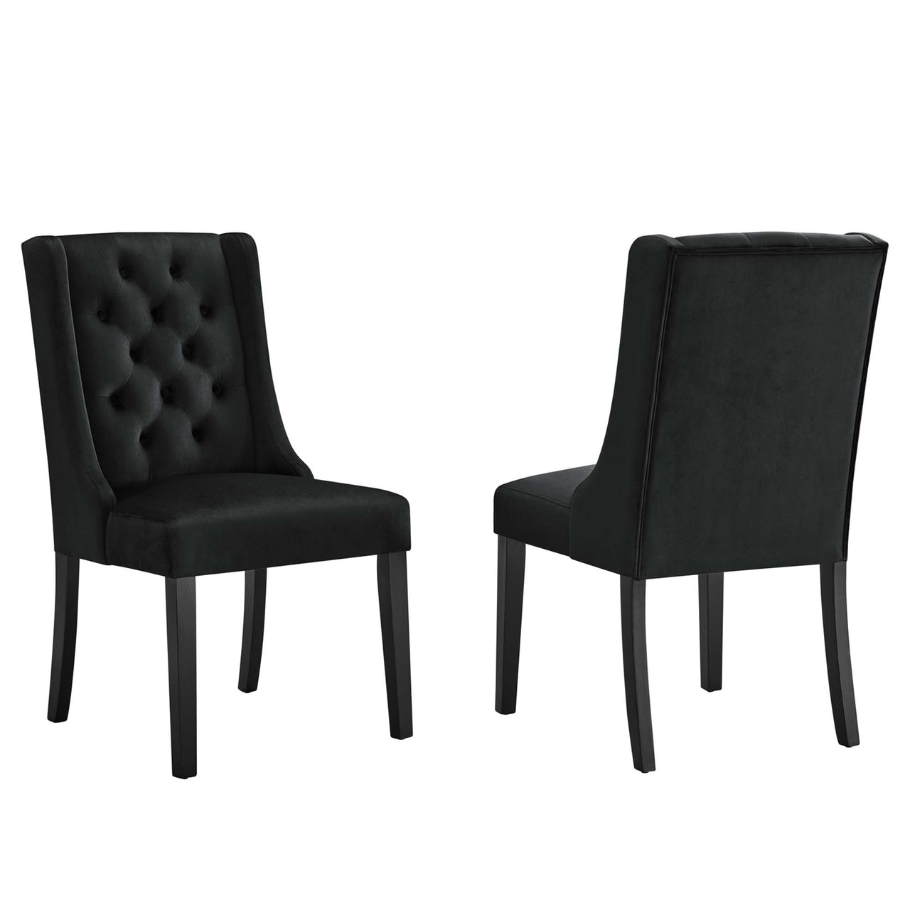 Bellarett Velvet Dining Chair Set of 2, Black