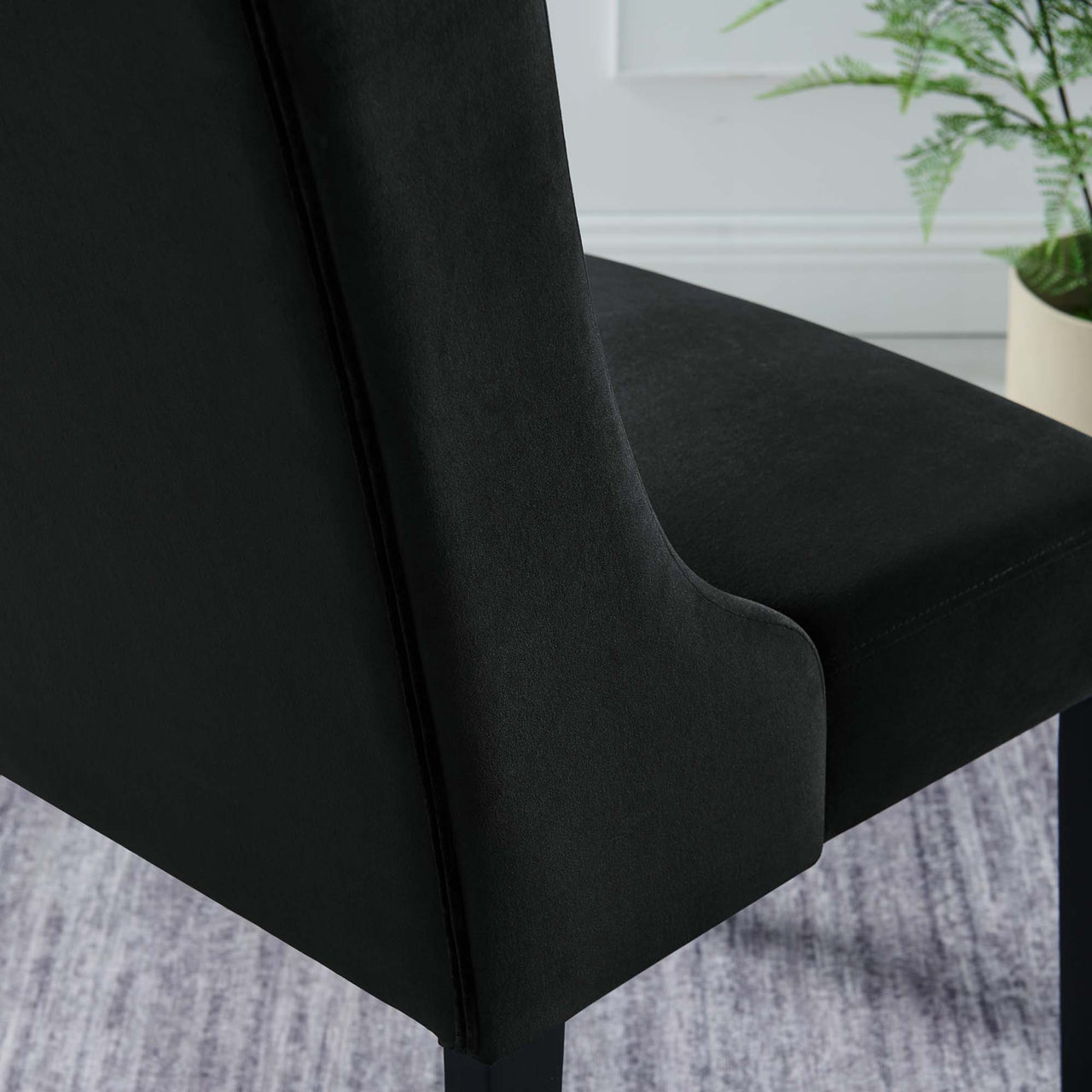 Bellarett Velvet Dining Chair Set of 2, Black