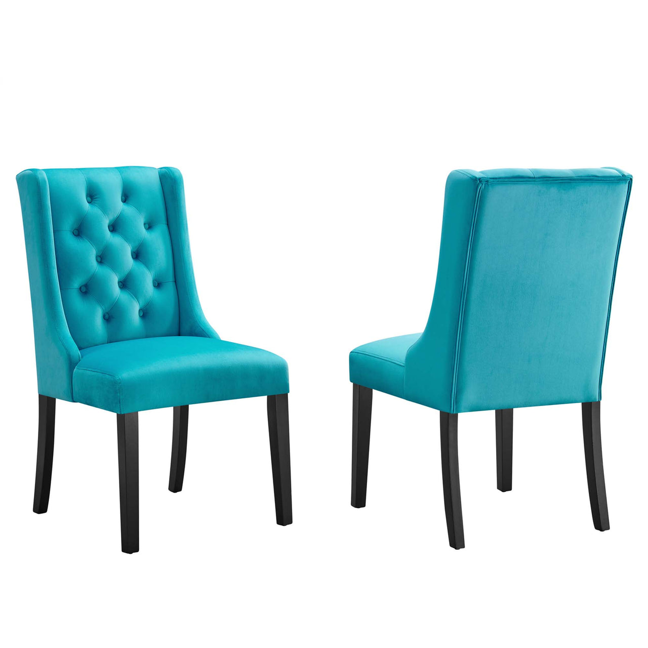 Bellarett Velvet Dining Chair Set of 2, Blue