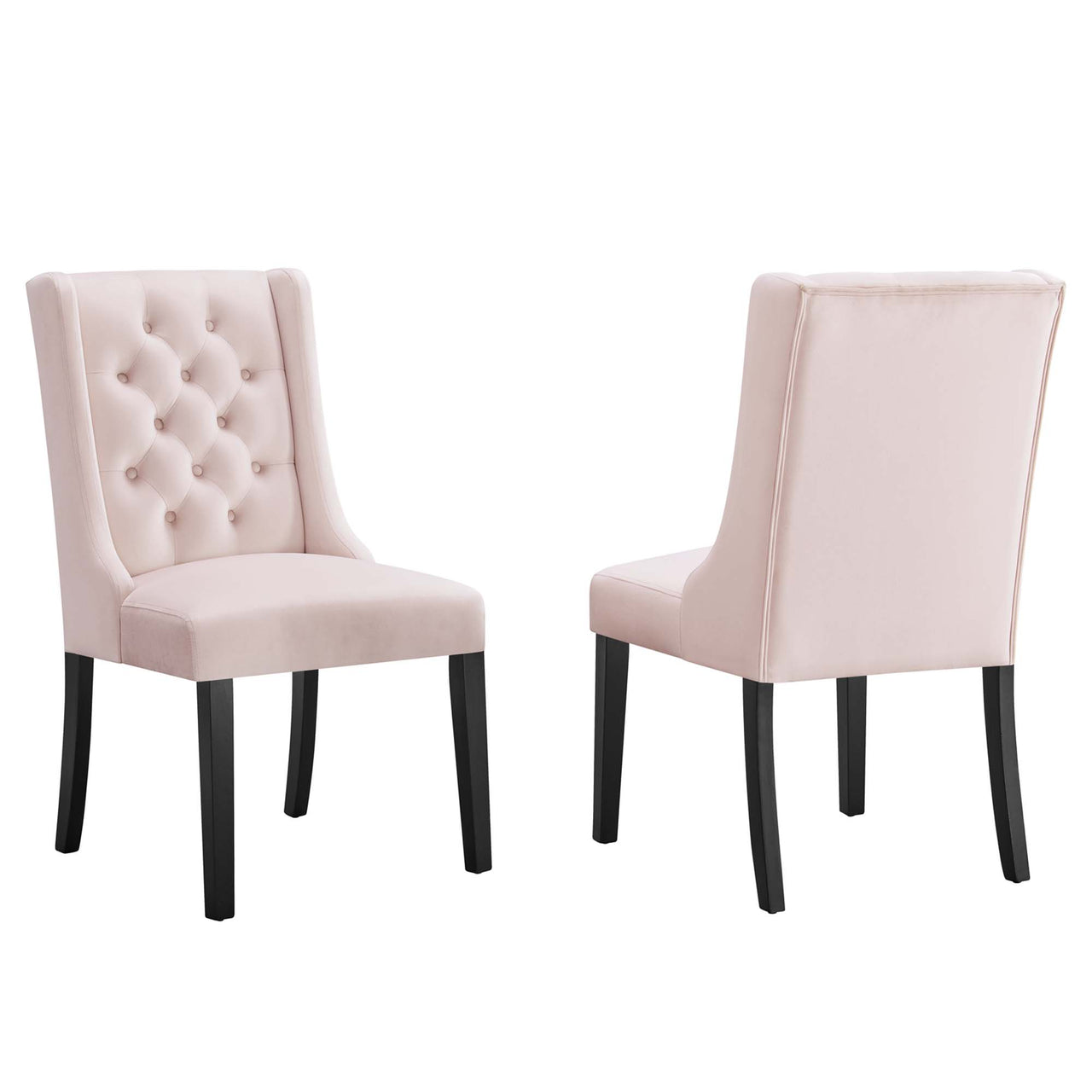 Bellarett Velvet Dining Chair Set of 2, Pink