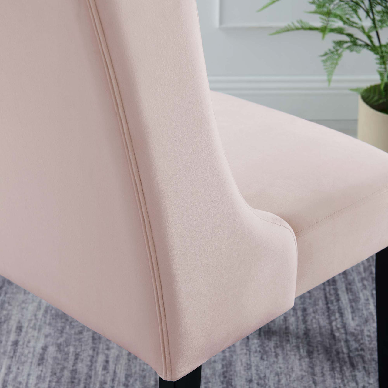 Bellarett Velvet Dining Chair Set of 2, Pink