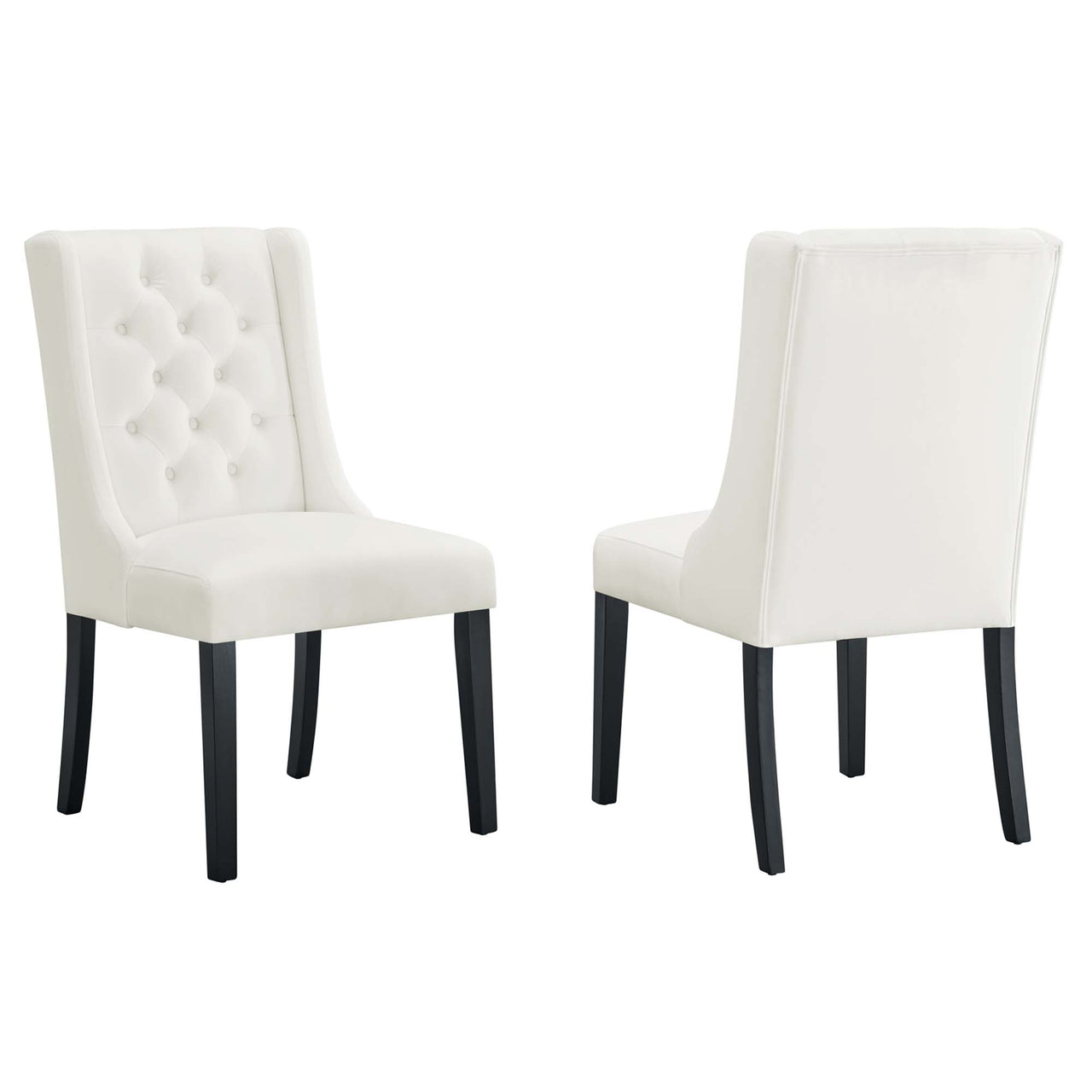 Bellarett Velvet Dining Chair Set of 2, White
