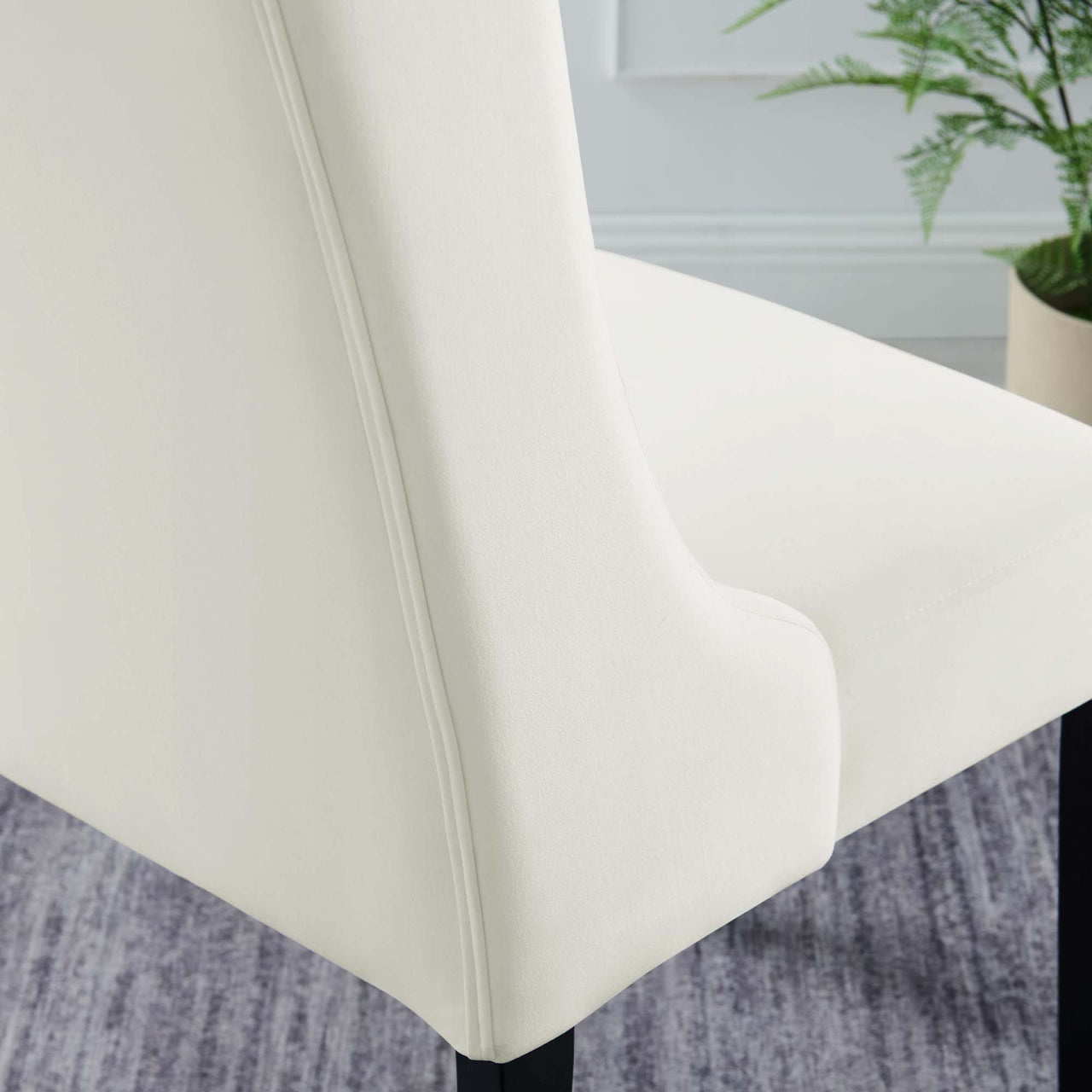 Bellarett Velvet Dining Chair Set of 2, White