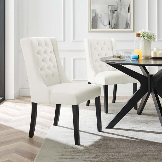 Bellarett Velvet Dining Chair Set of 2, White
