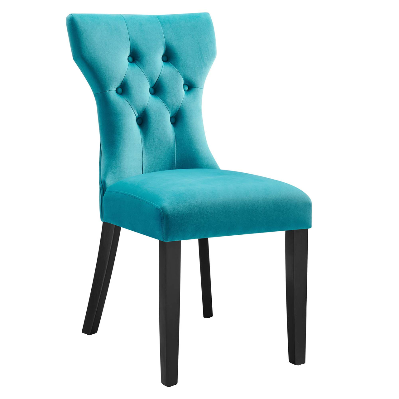 Hourglass Velvet Dining Chair Set of 2, Blue