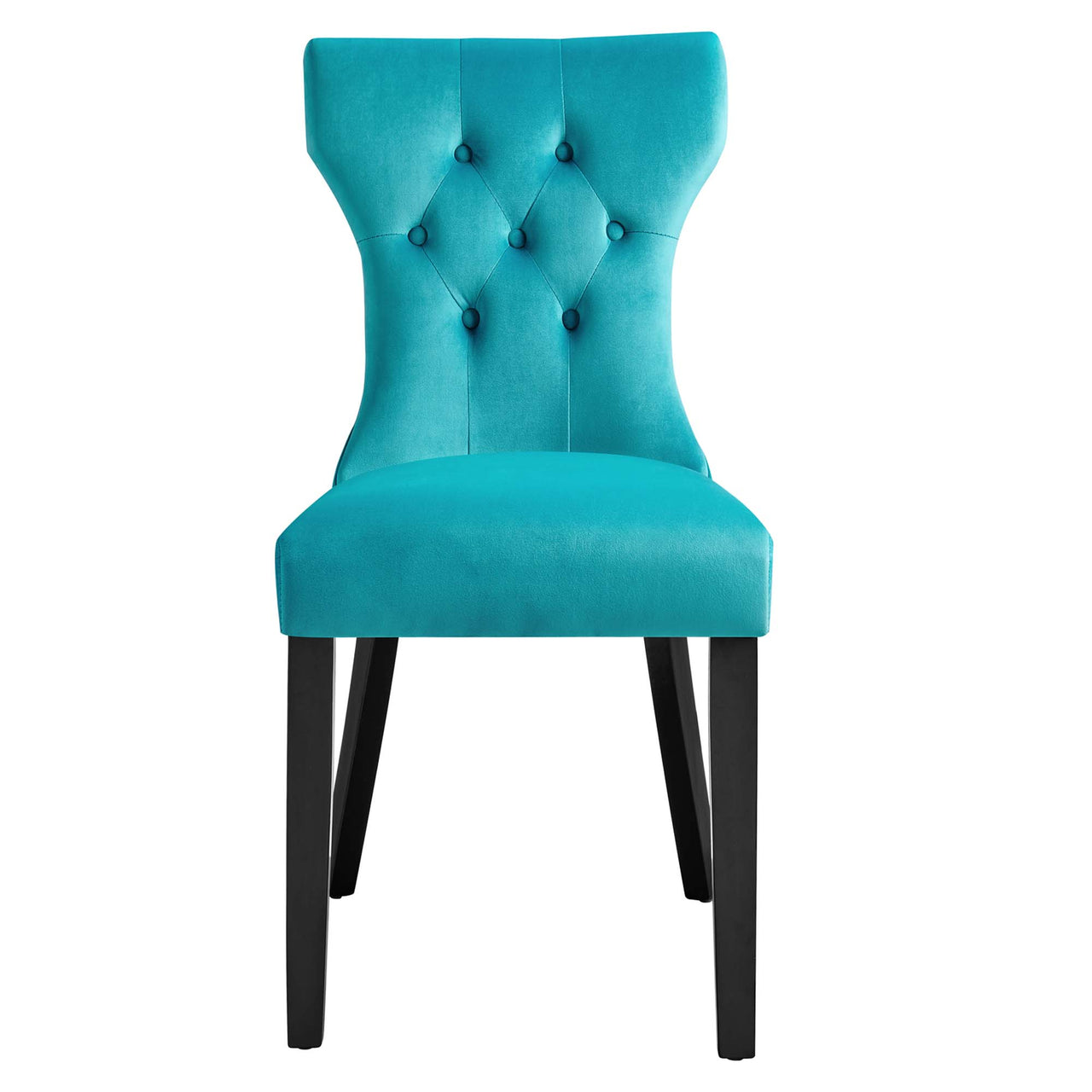 Hourglass Velvet Dining Chair Set of 2, Blue