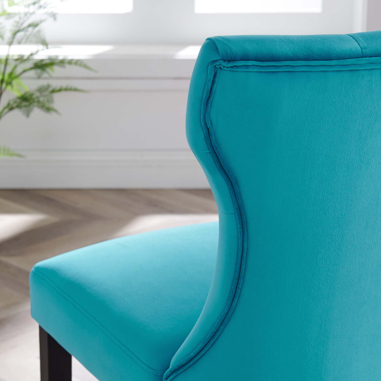 Hourglass Velvet Dining Chair Set of 2, Blue