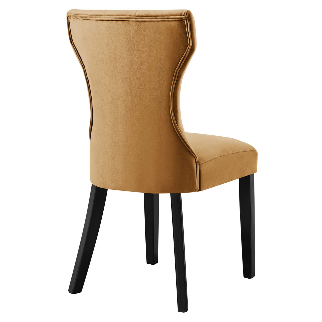 Hourglass Velvet Dining Chair Set of 2, Cognac