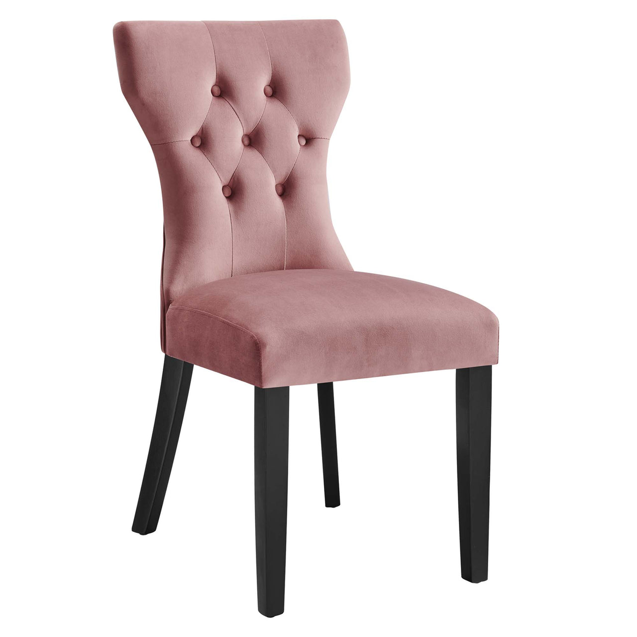 Hourglass Velvet Dining Chair Set of 2, Dusty Rose
