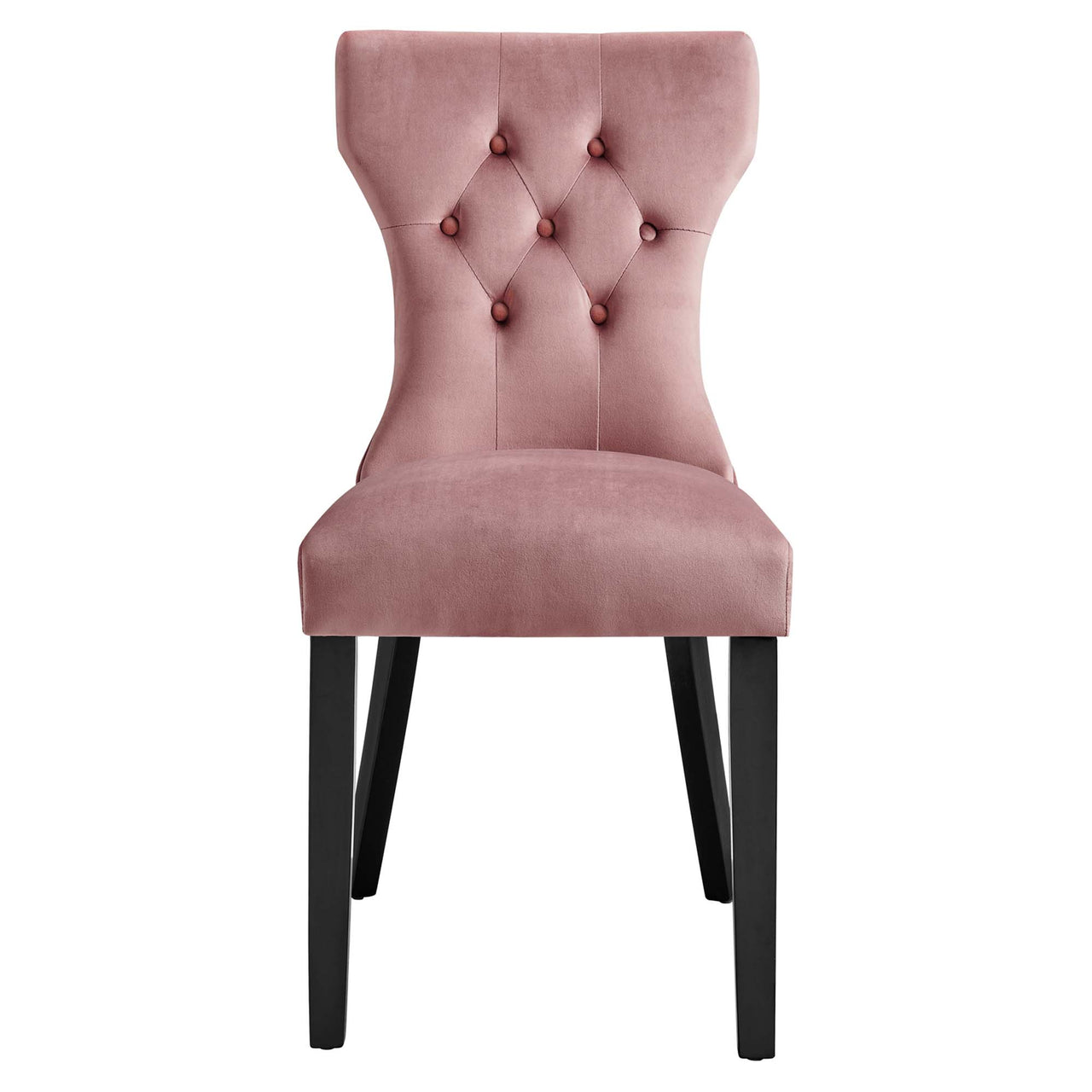Hourglass Velvet Dining Chair Set of 2, Dusty Rose