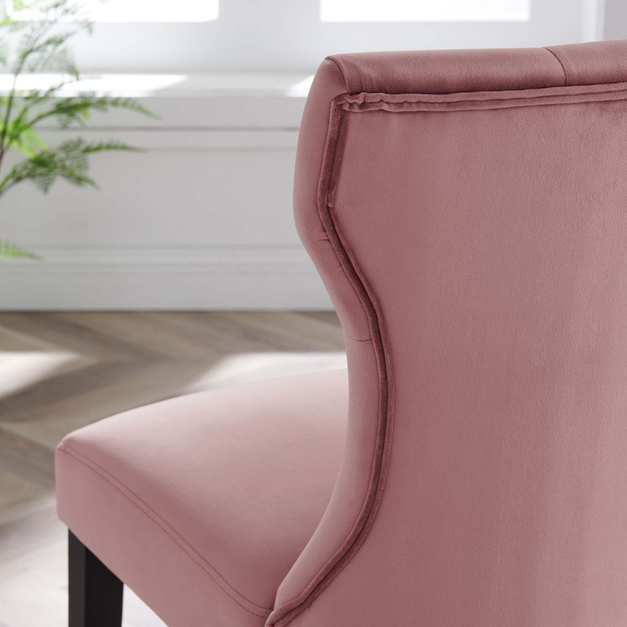 Hourglass Velvet Dining Chair Set of 2, Dusty Rose