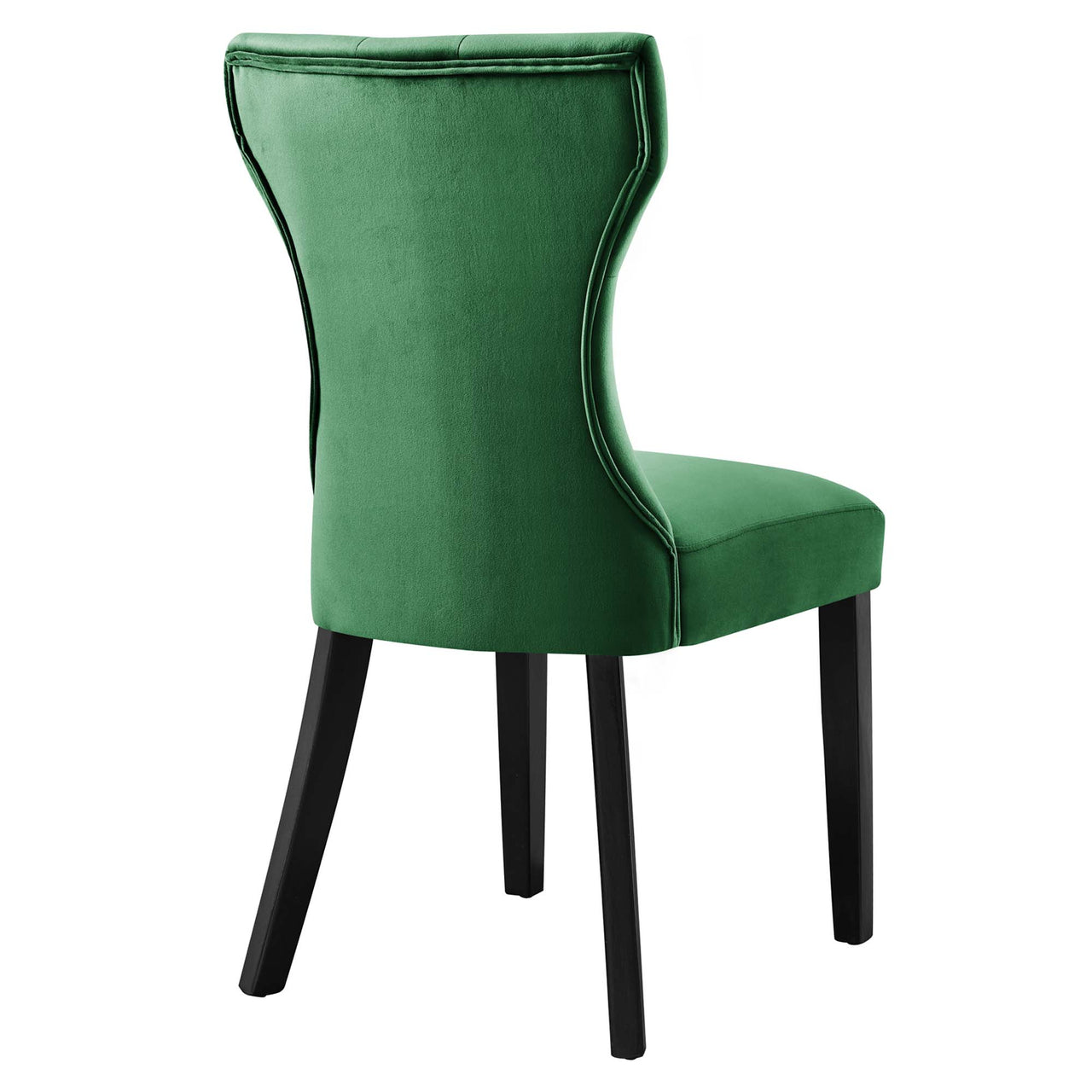 Hourglass Velvet Dining Chair Set of 2, Emerald