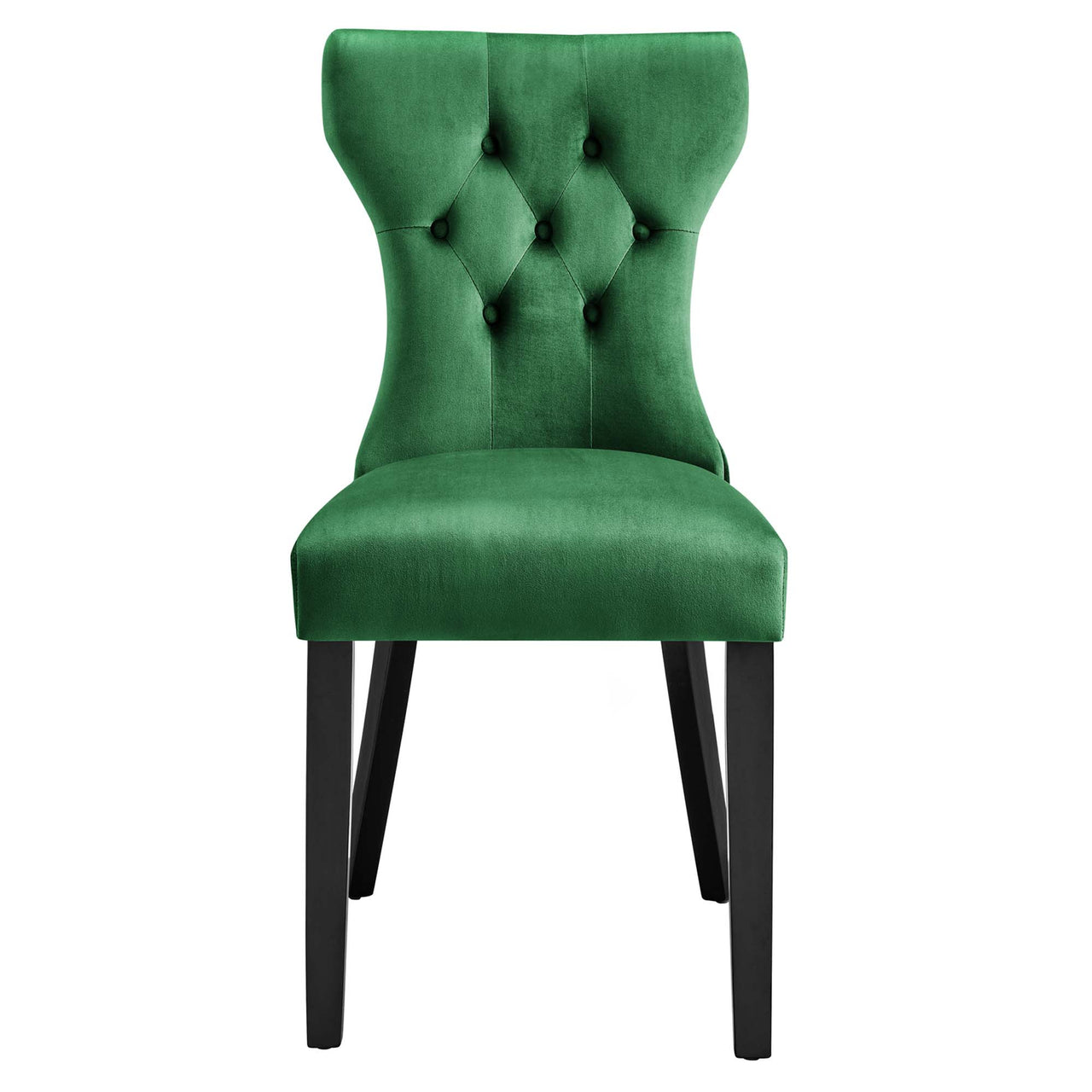 Hourglass Velvet Dining Chair Set of 2, Emerald