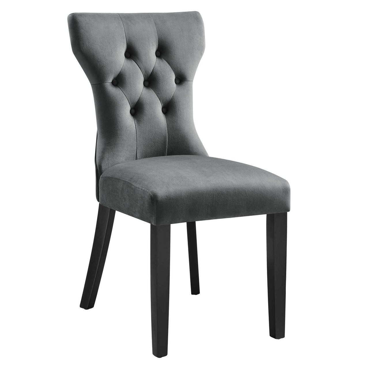 Hourglass Velvet Dining Chair Set of 2, Gray