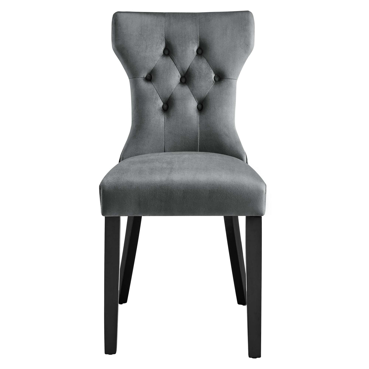 Hourglass Velvet Dining Chair Set of 2, Gray