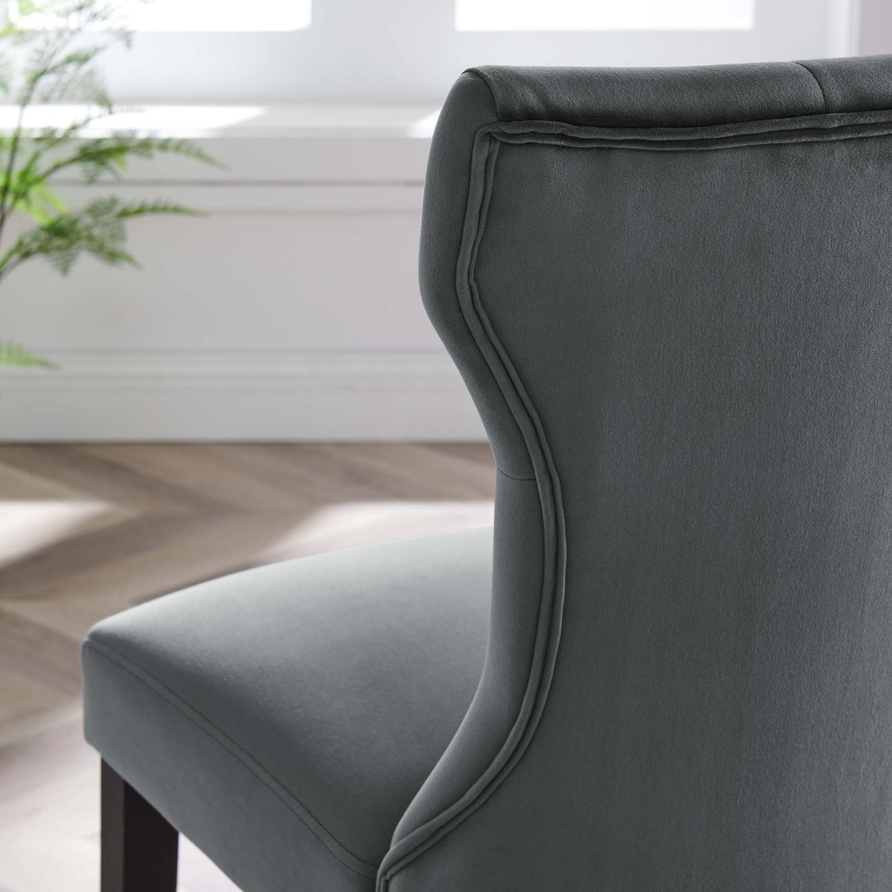 Hourglass Velvet Dining Chair Set of 2, Gray