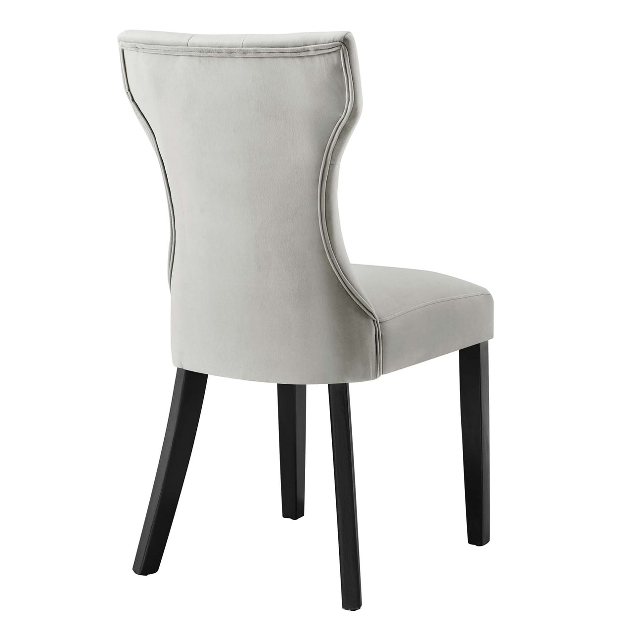 Hourglass Velvet Dining Chair Set of 2, Light Gray