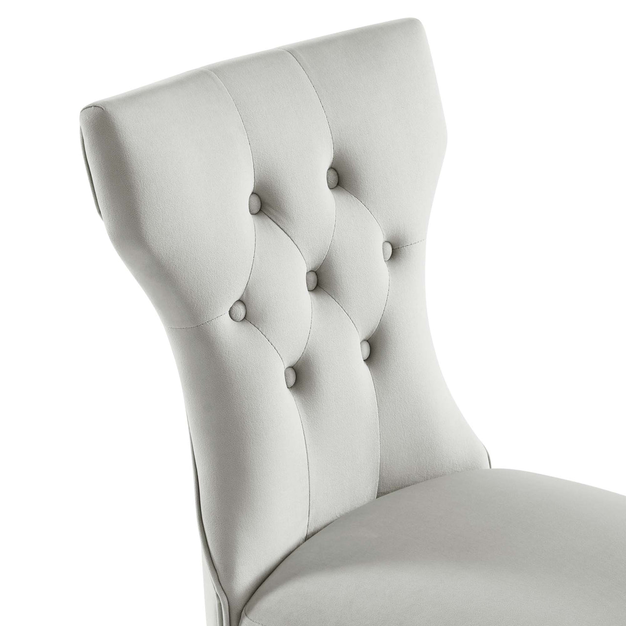 Hourglass Velvet Dining Chair Set of 2, Light Gray