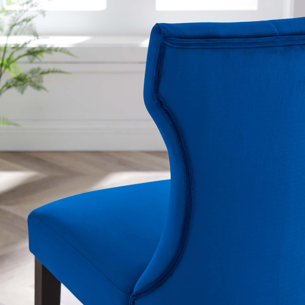 Hourglass Velvet Dining Chair Set of 2, Navy