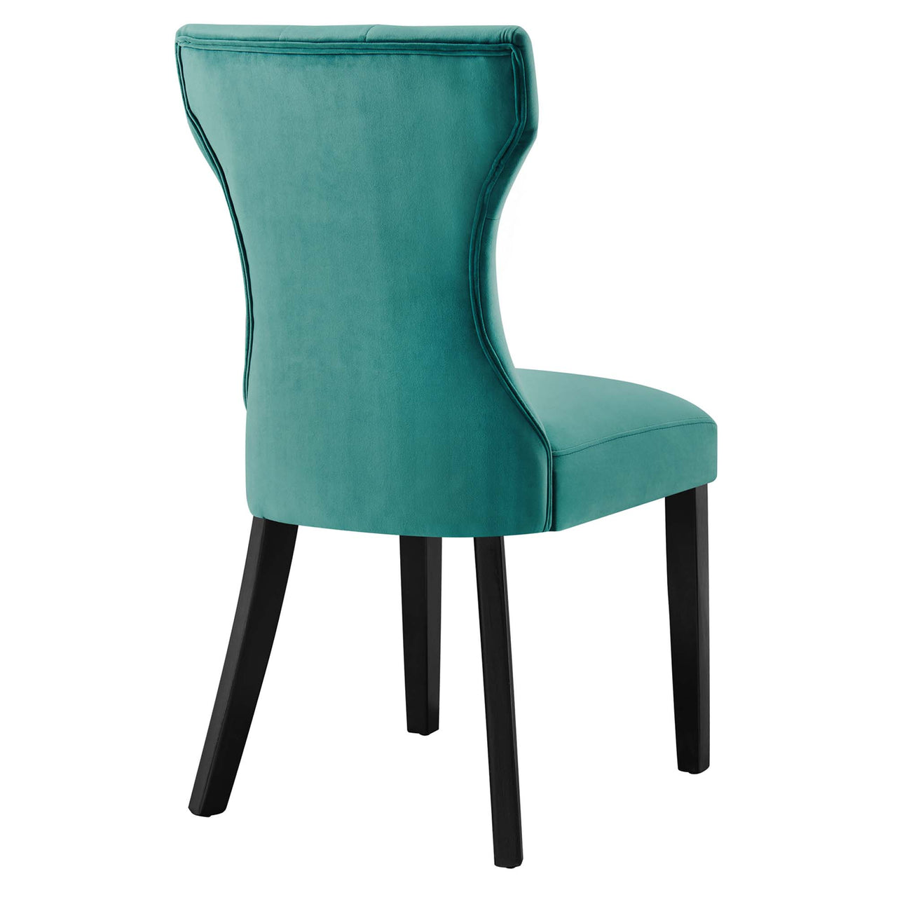 Hourglass Velvet Dining Chair Set of 2, Teal