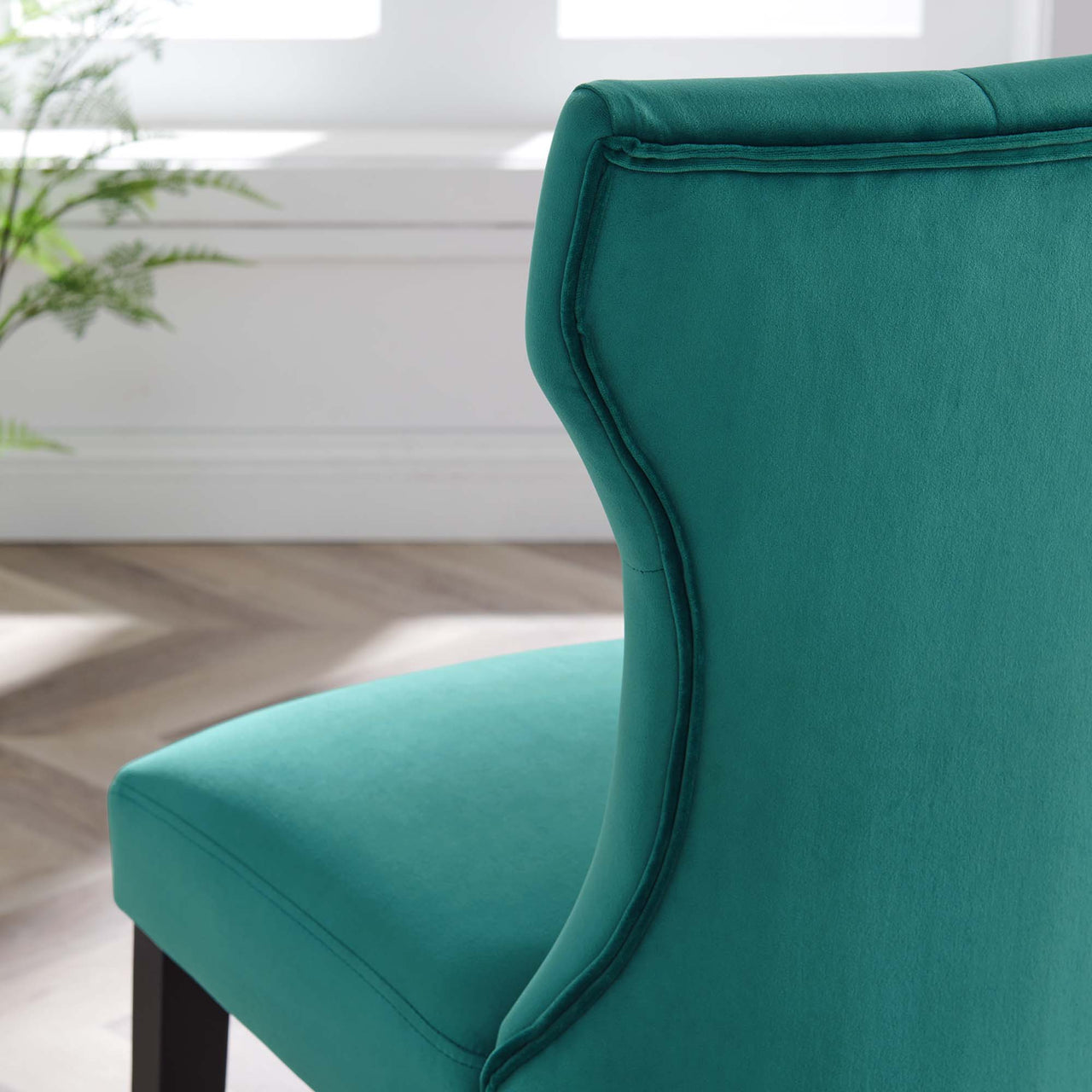 Hourglass Velvet Dining Chair Set of 2, Teal