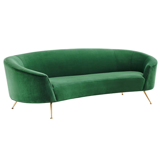 Covetina Velvet Sofa, Emerald