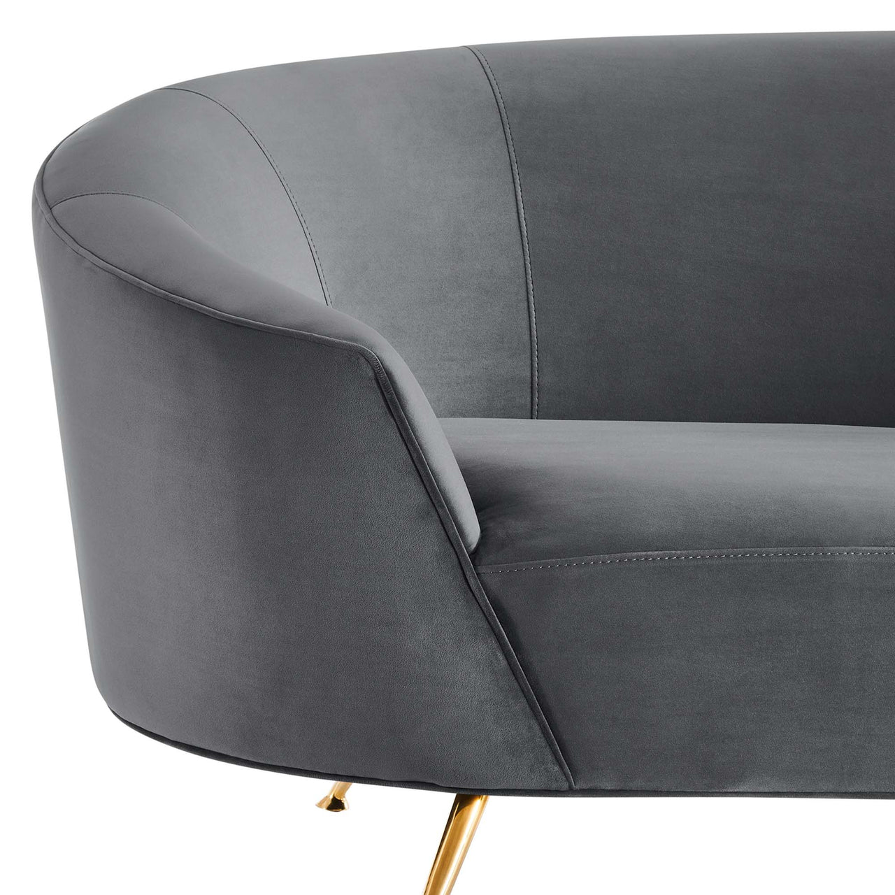 Covetina Velvet Sofa, Gray