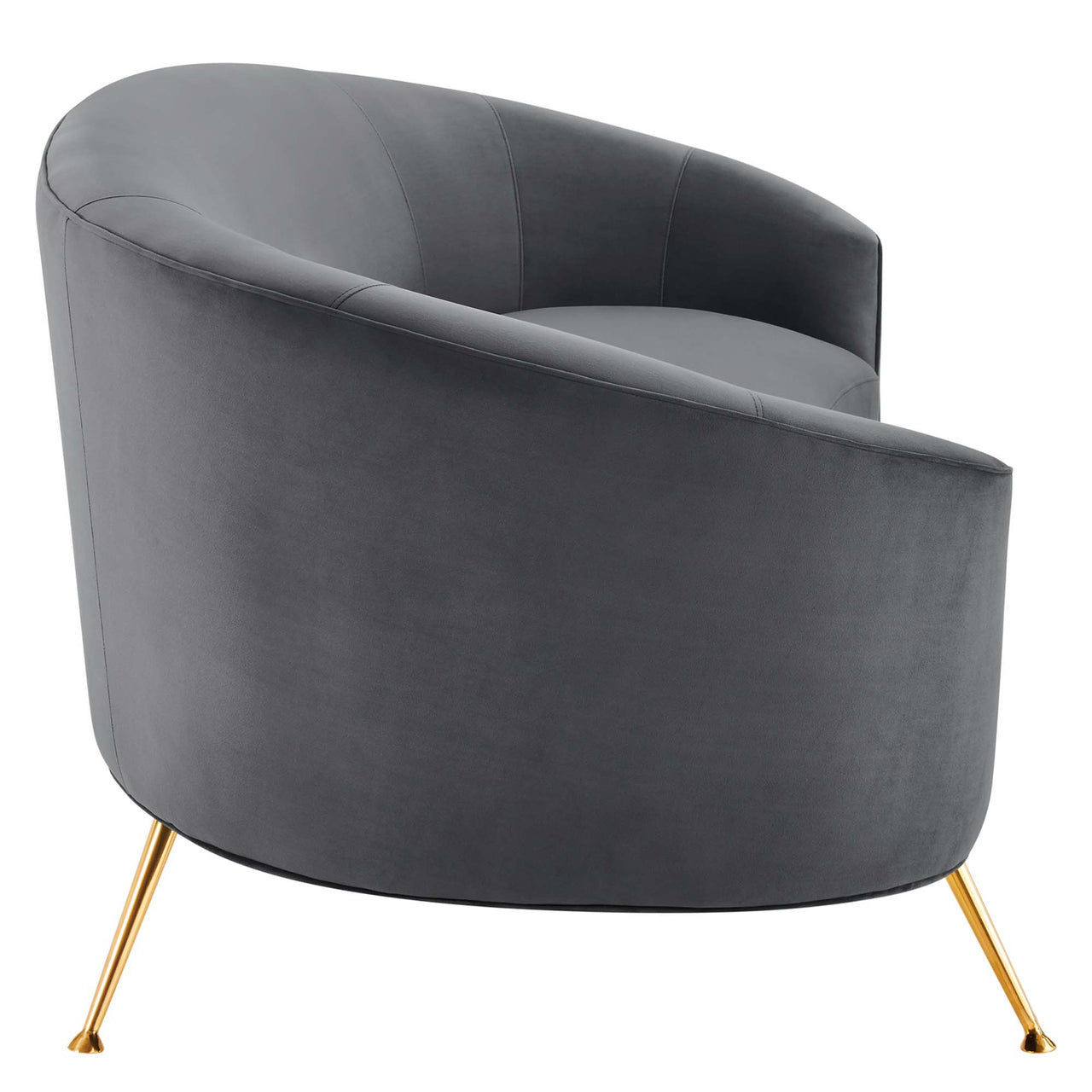 Covetina Velvet Sofa, Gray
