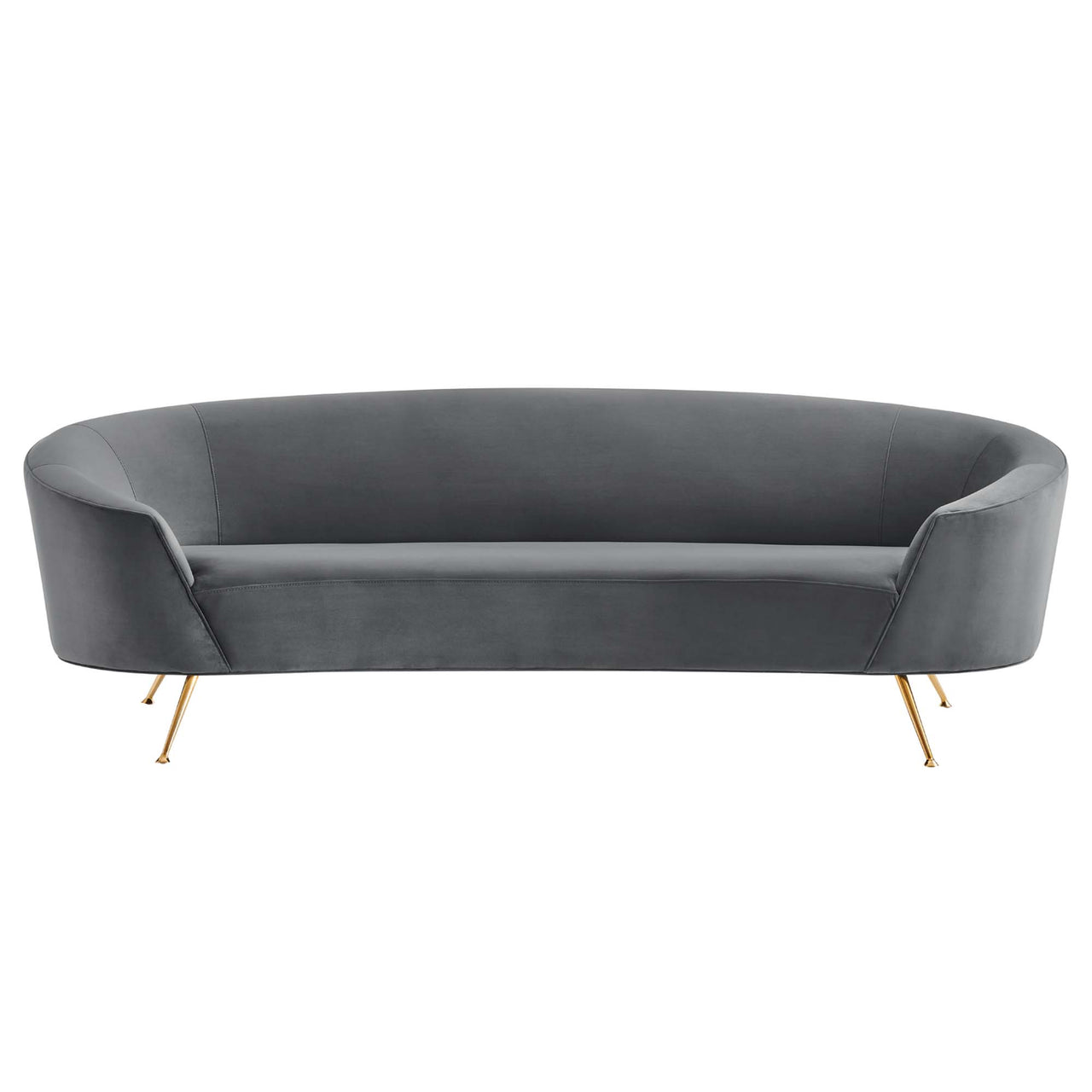 Covetina Velvet Sofa, Gray