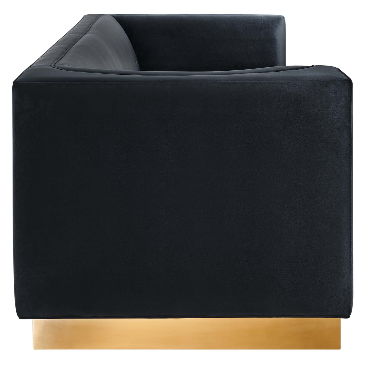 Elarion Upholstered Velvet Sofa, Black