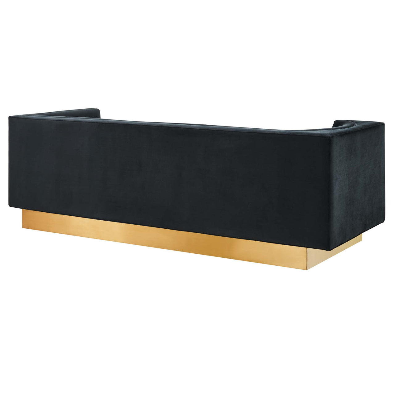 Elarion Upholstered Velvet Sofa, Black