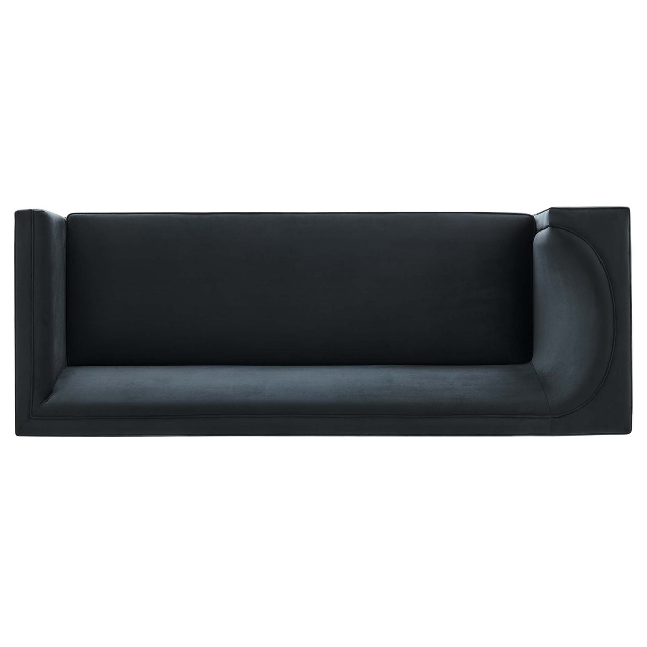 Elarion Upholstered Velvet Sofa, Black