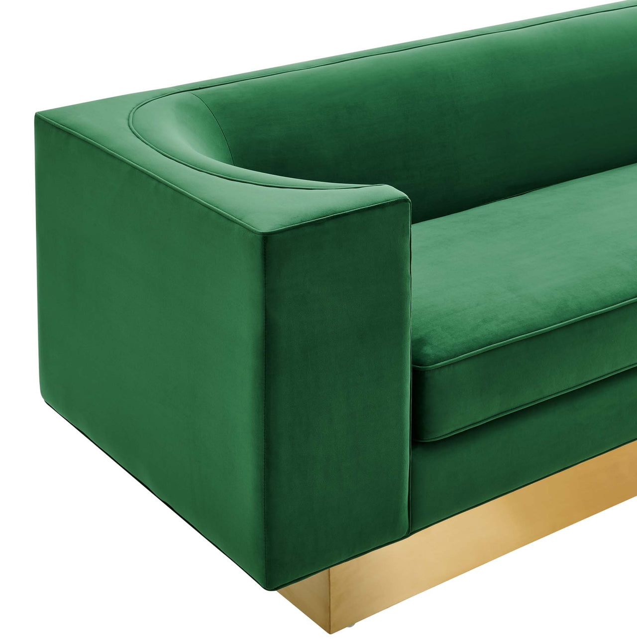 Elarion Upholstered Velvet Sofa, Emerald