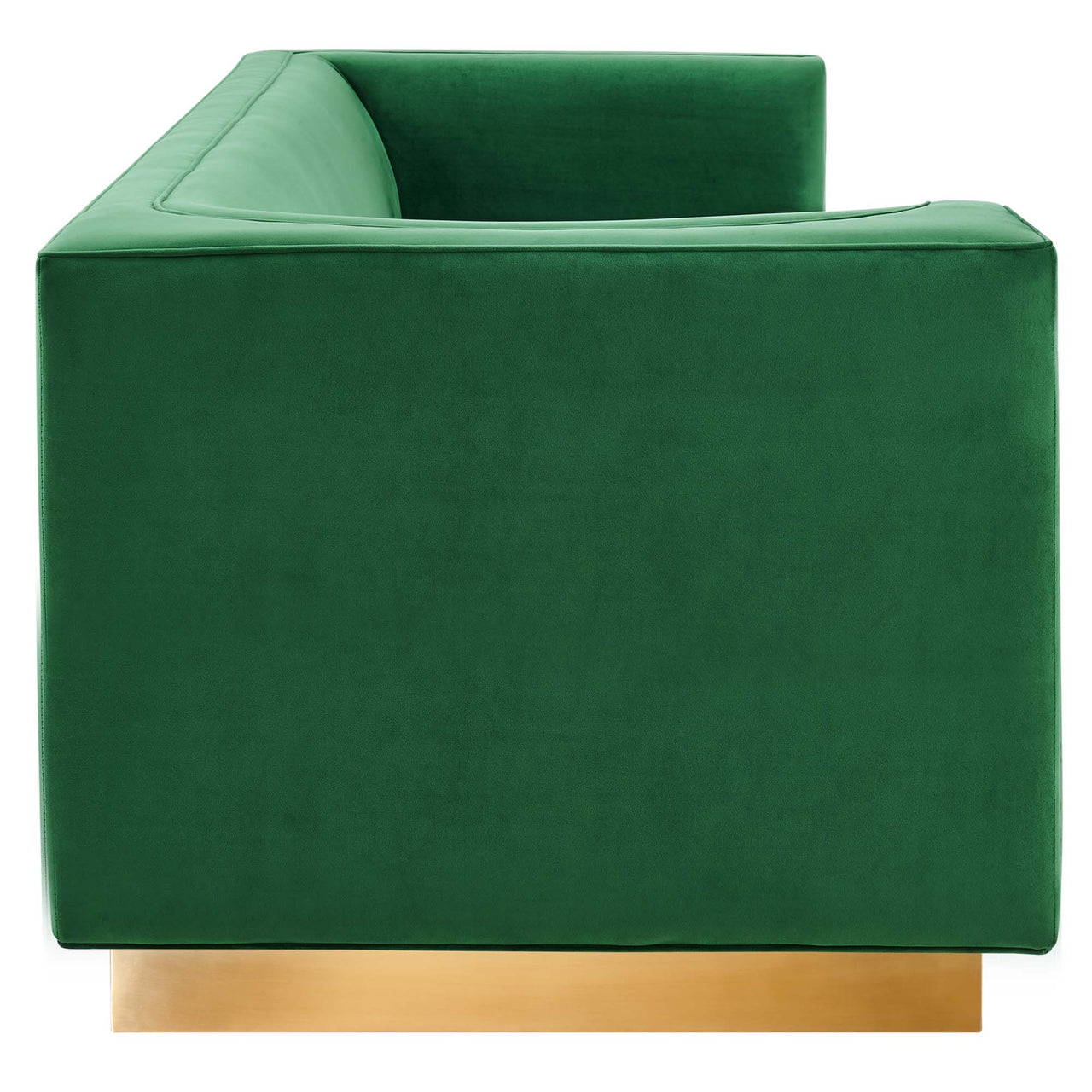 Elarion Upholstered Velvet Sofa, Emerald