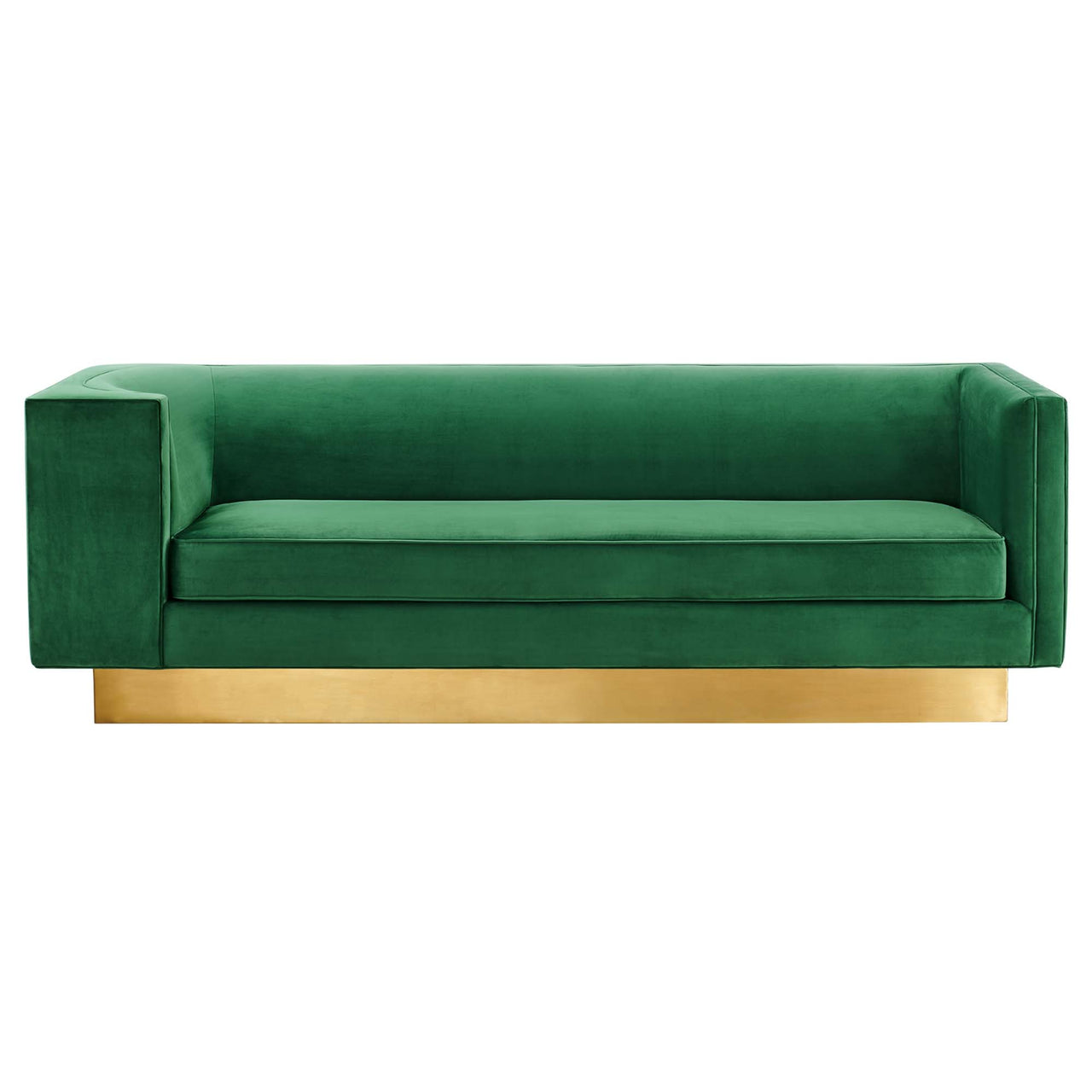 Elarion Upholstered Velvet Sofa, Emerald
