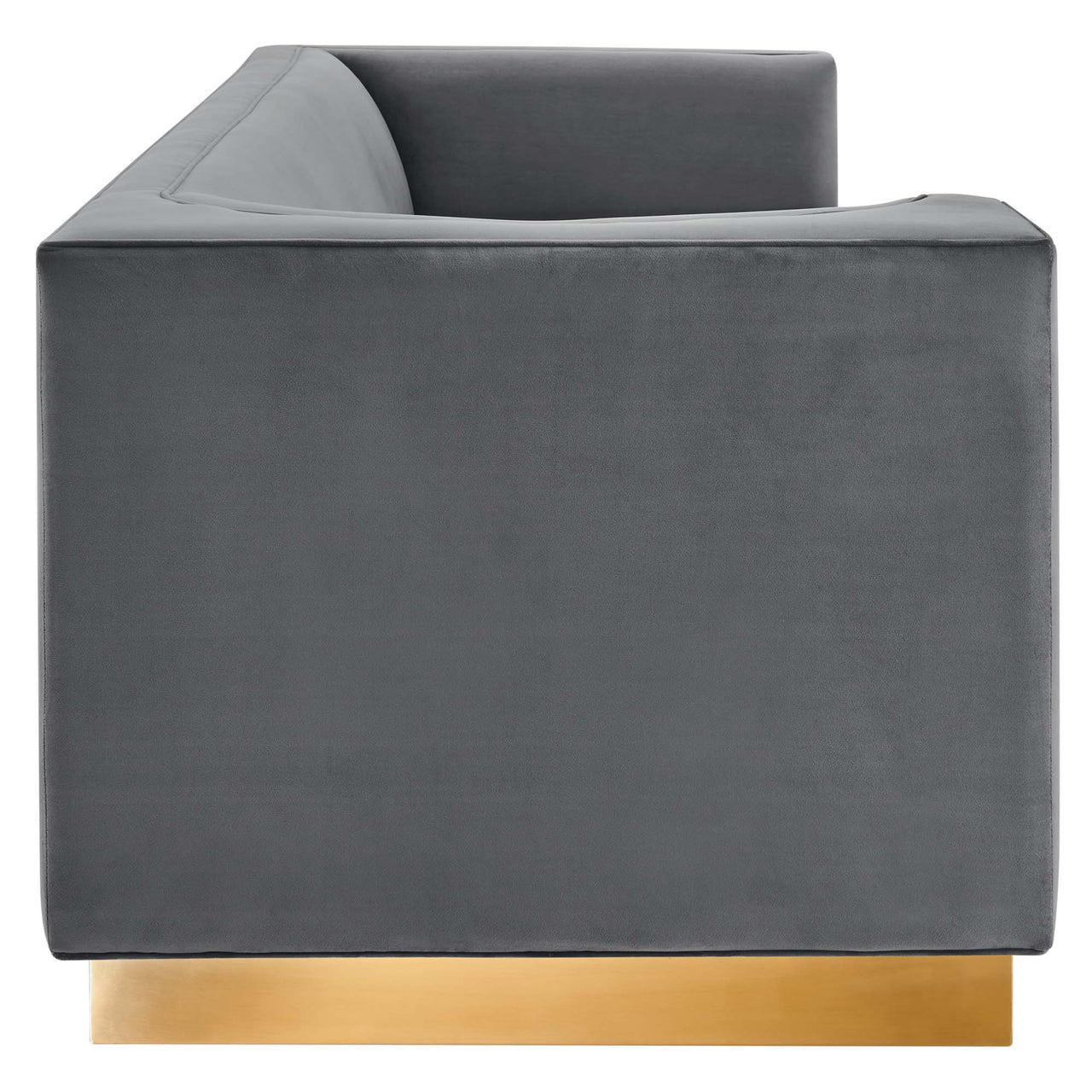 Elarion Upholstered Velvet Sofa, Gray
