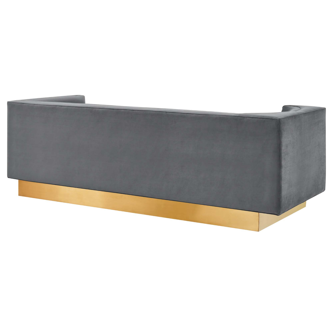 Elarion Upholstered Velvet Sofa, Gray