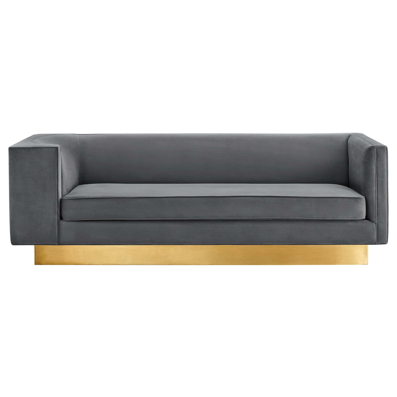 Elarion Upholstered Velvet Sofa, Gray