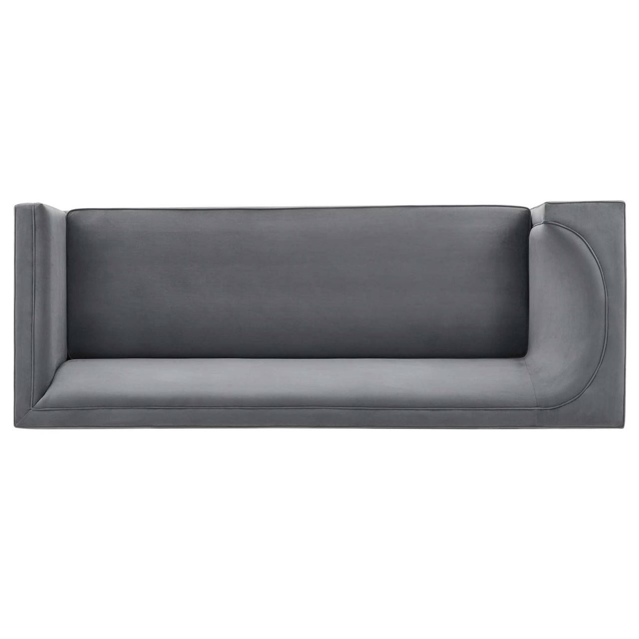 Elarion Upholstered Velvet Sofa, Gray