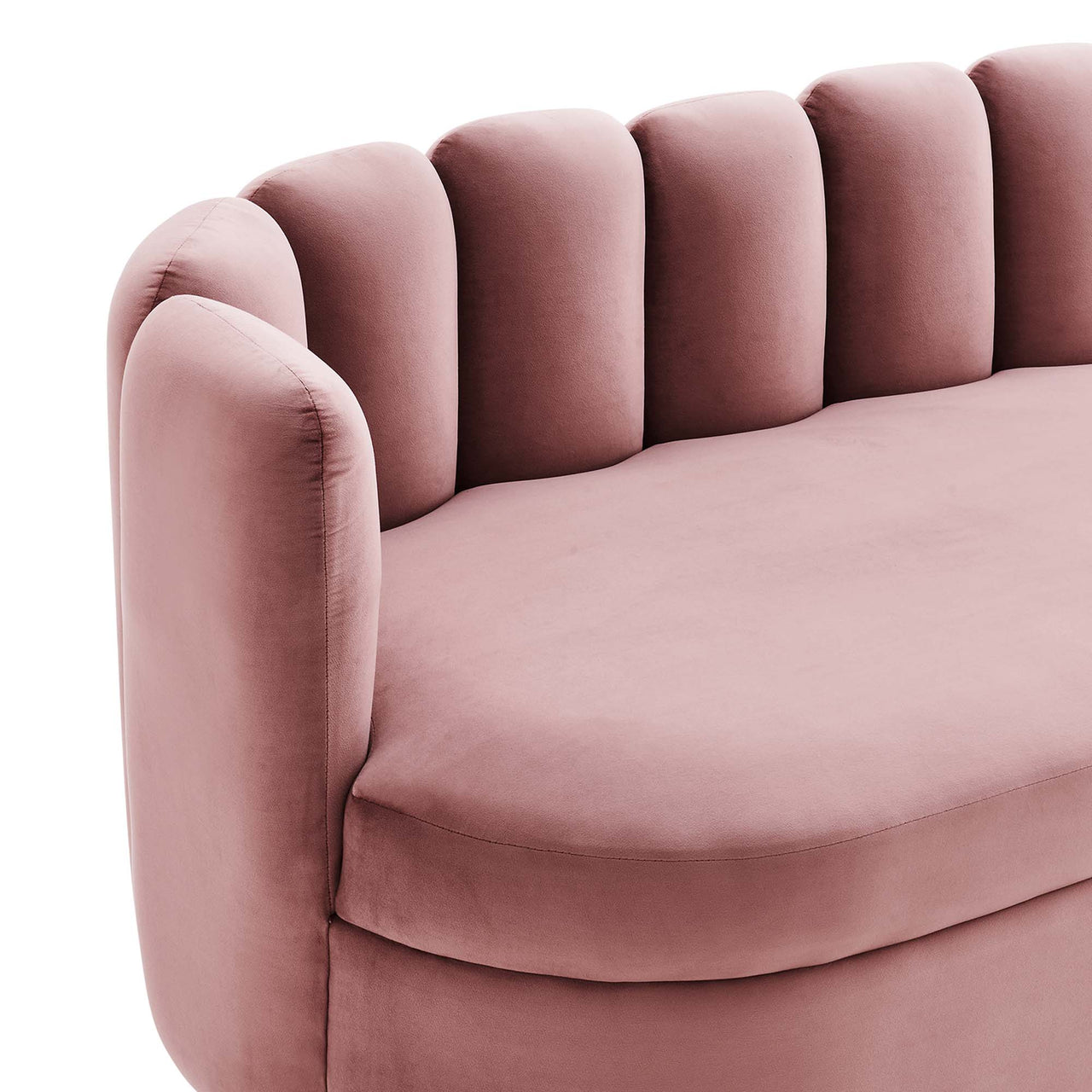 Nerina Upholstered Velvet Sofa, Dusty Rose