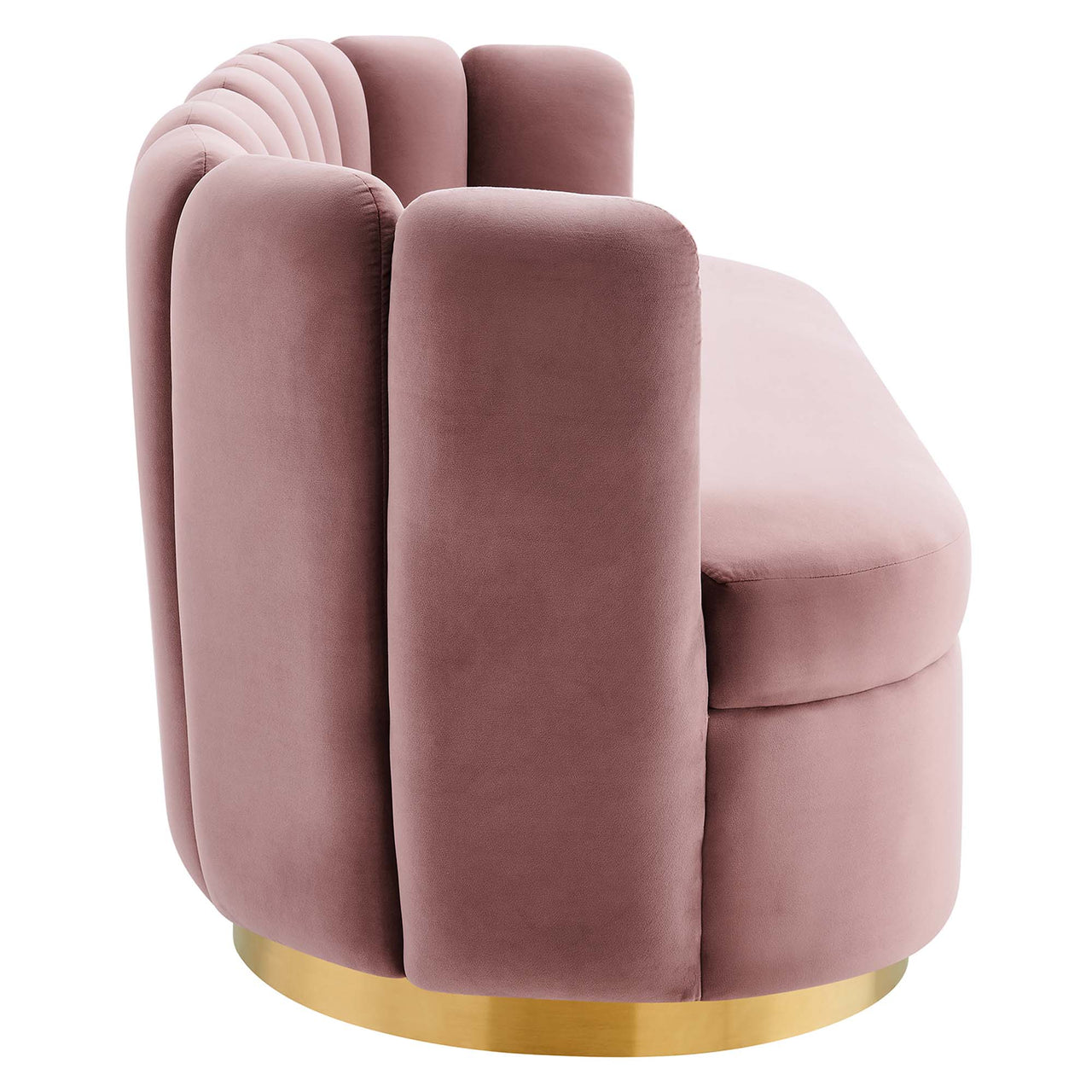 Nerina Upholstered Velvet Sofa, Dusty Rose