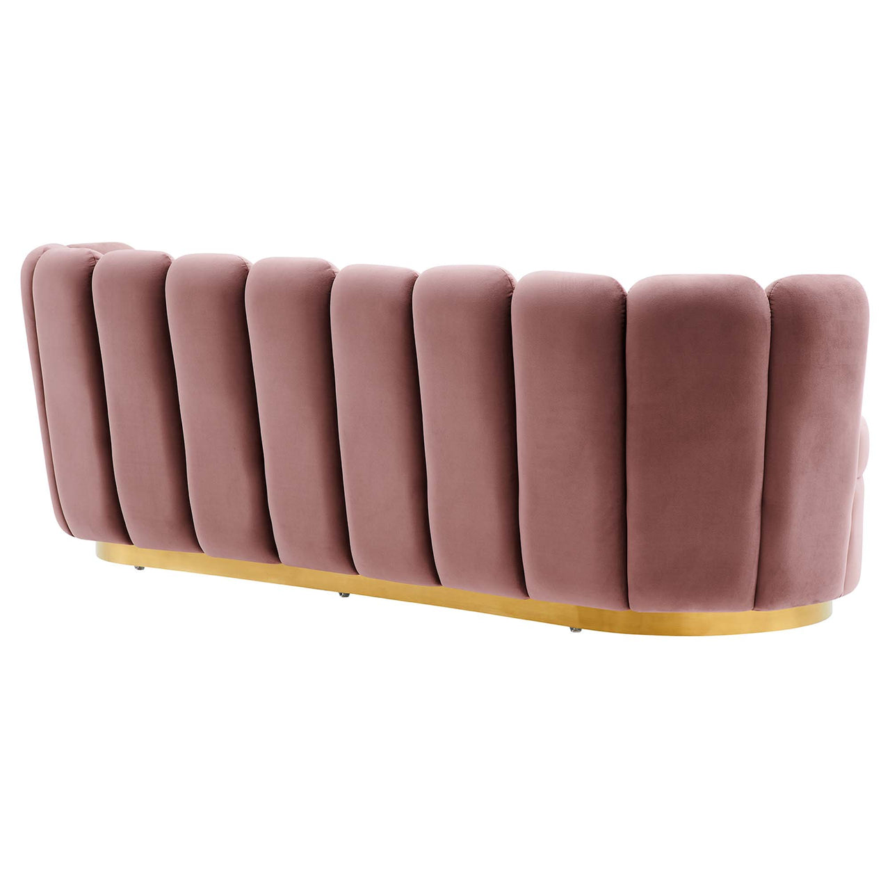 Nerina Upholstered Velvet Sofa, Dusty Rose