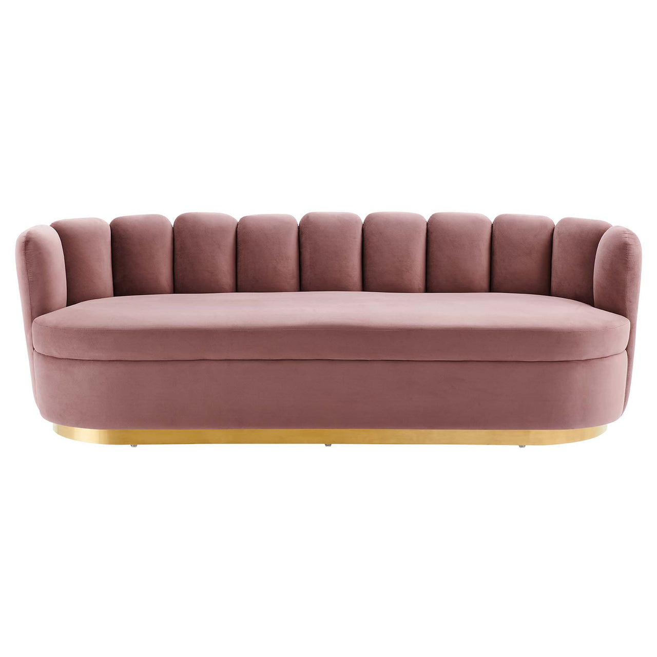 Nerina Upholstered Velvet Sofa, Dusty Rose