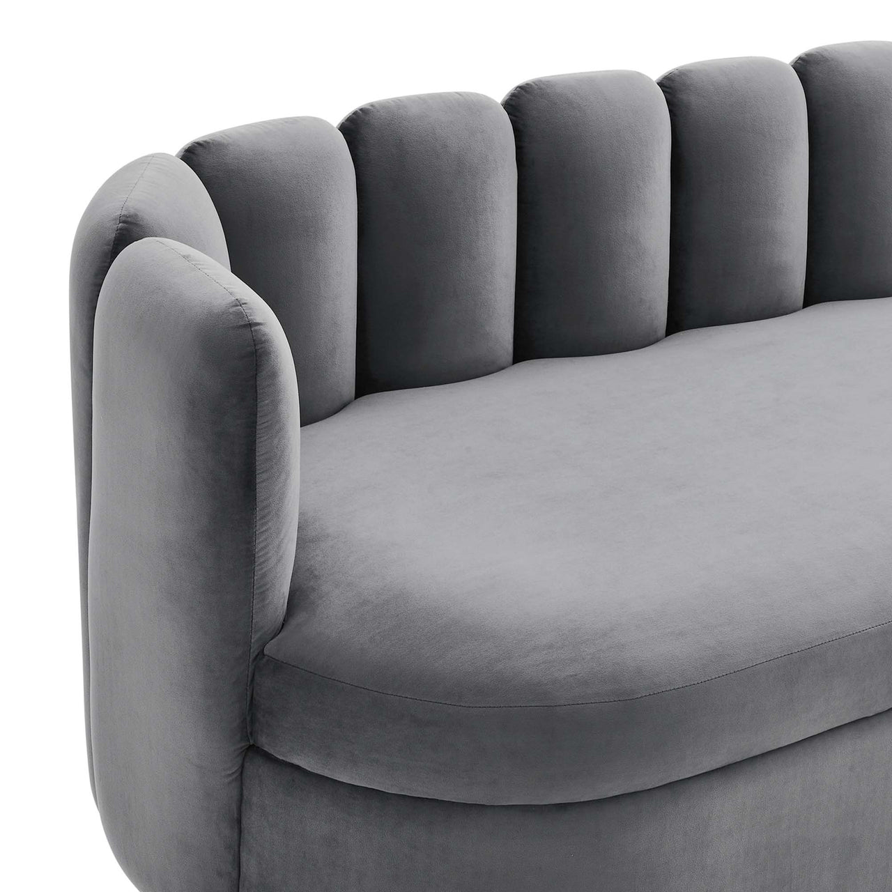 Nerina Upholstered Velvet Sofa, Gray