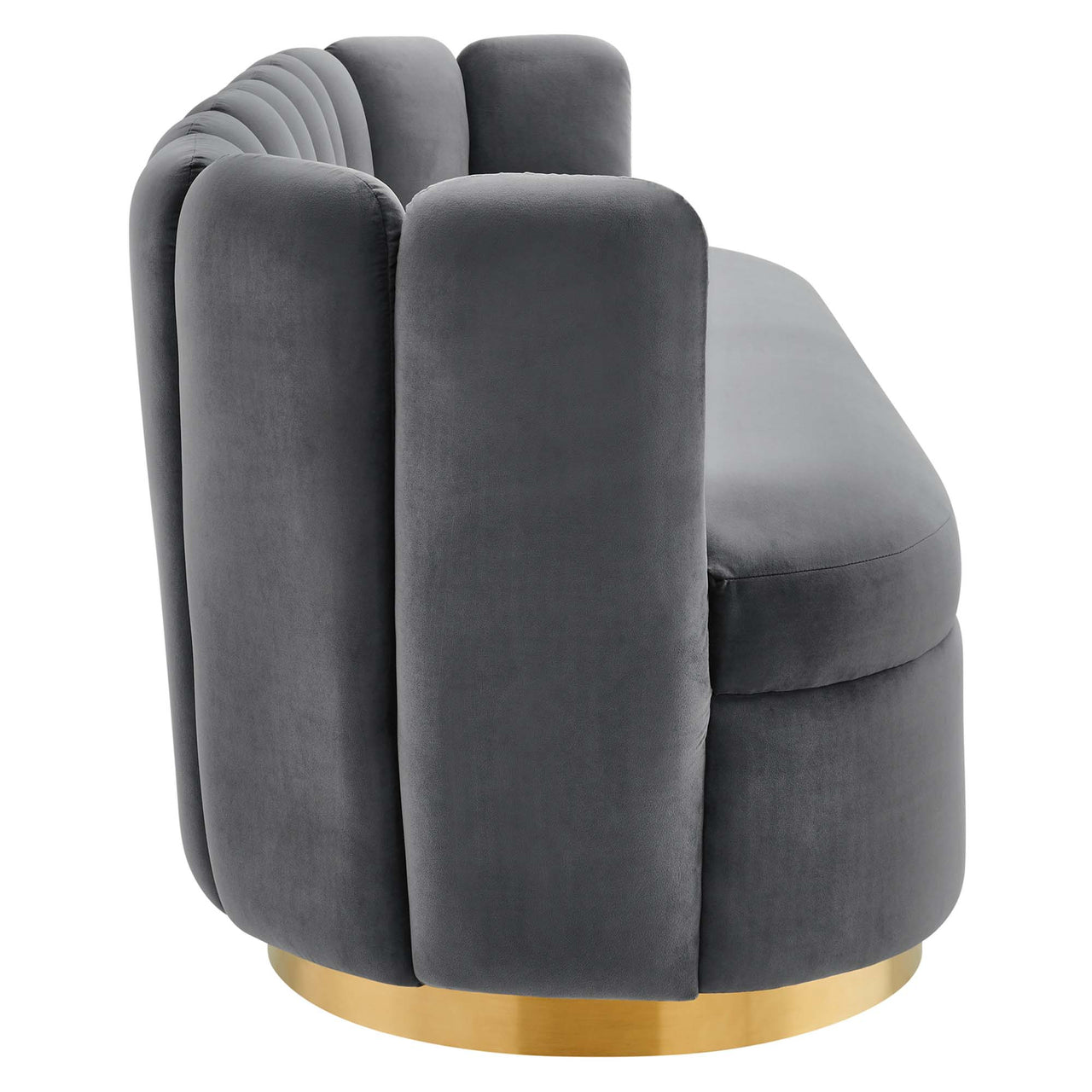 Nerina Upholstered Velvet Sofa, Gray
