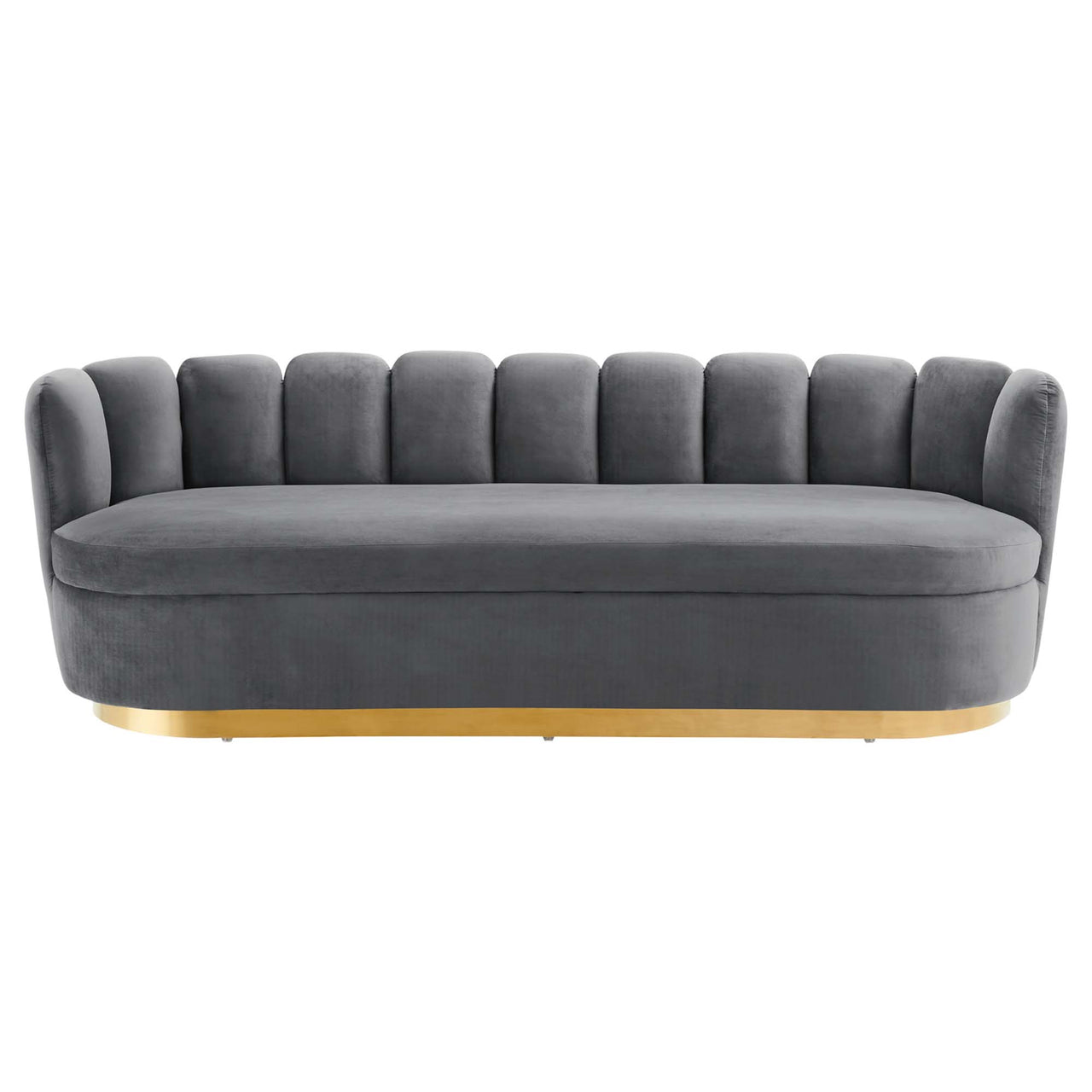 Nerina Upholstered Velvet Sofa, Gray