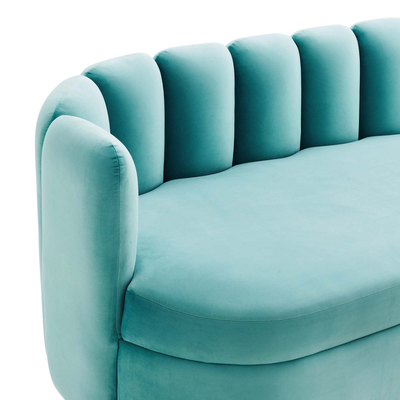 Nerina Upholstered Velvet Sofa, Mint